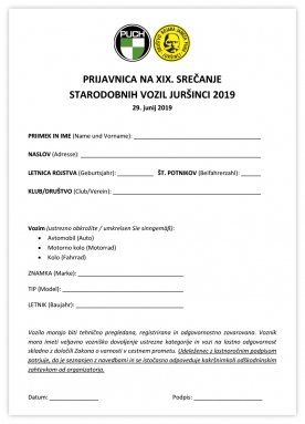 Kliknite na sliko za tisk prijavnice.